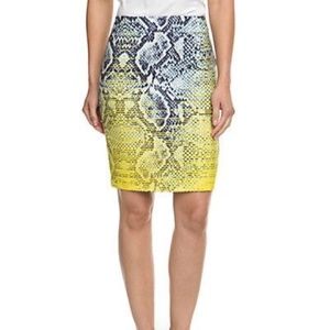 NWT Magaschoni Snake Print Silk Skirt - Size 8